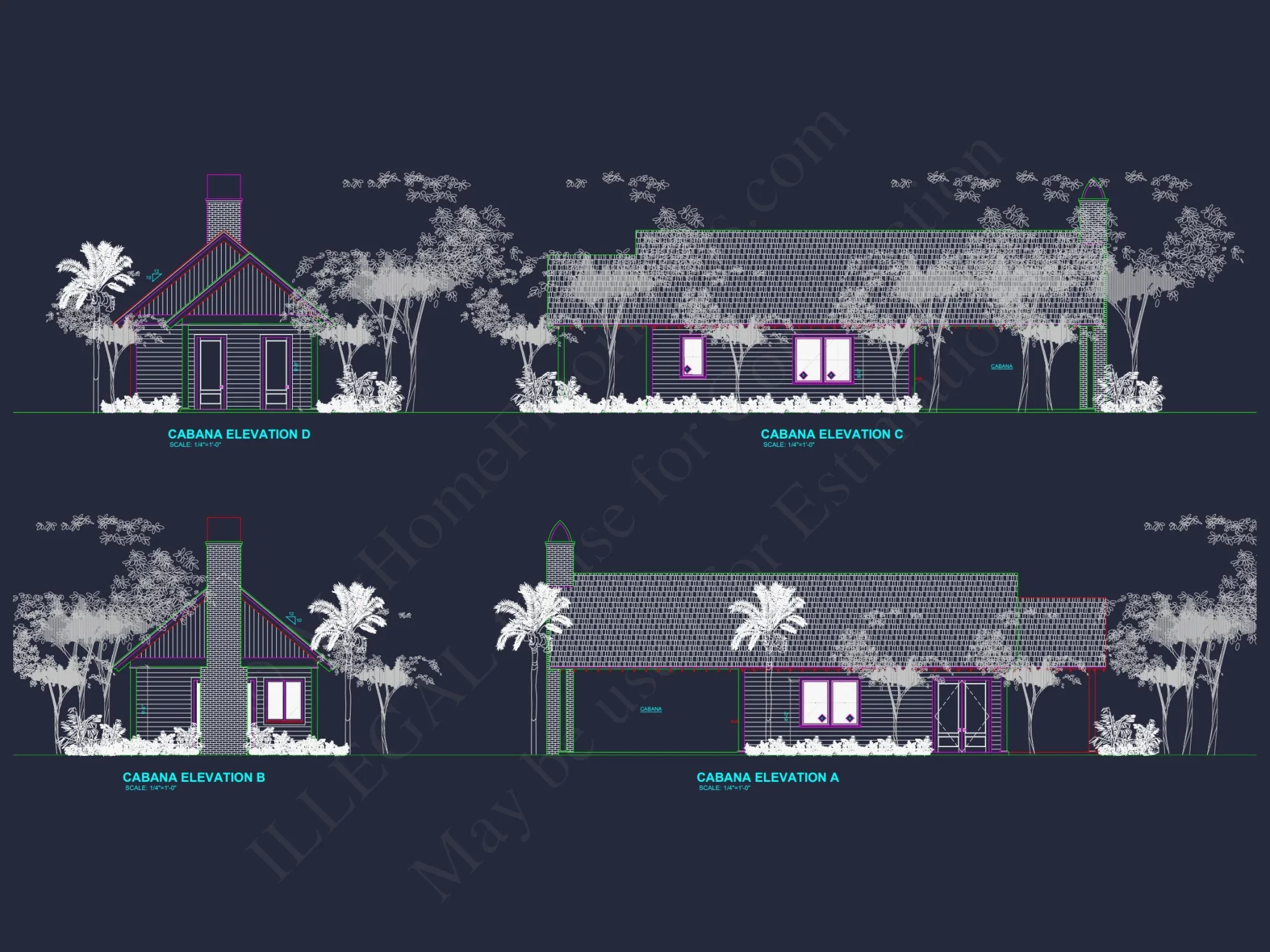 Elegant Southern house Plan with Detailed CAD Floor Designs