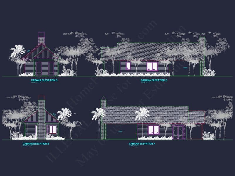 Elegant Southern house Plan with Detailed CAD Floor Designs