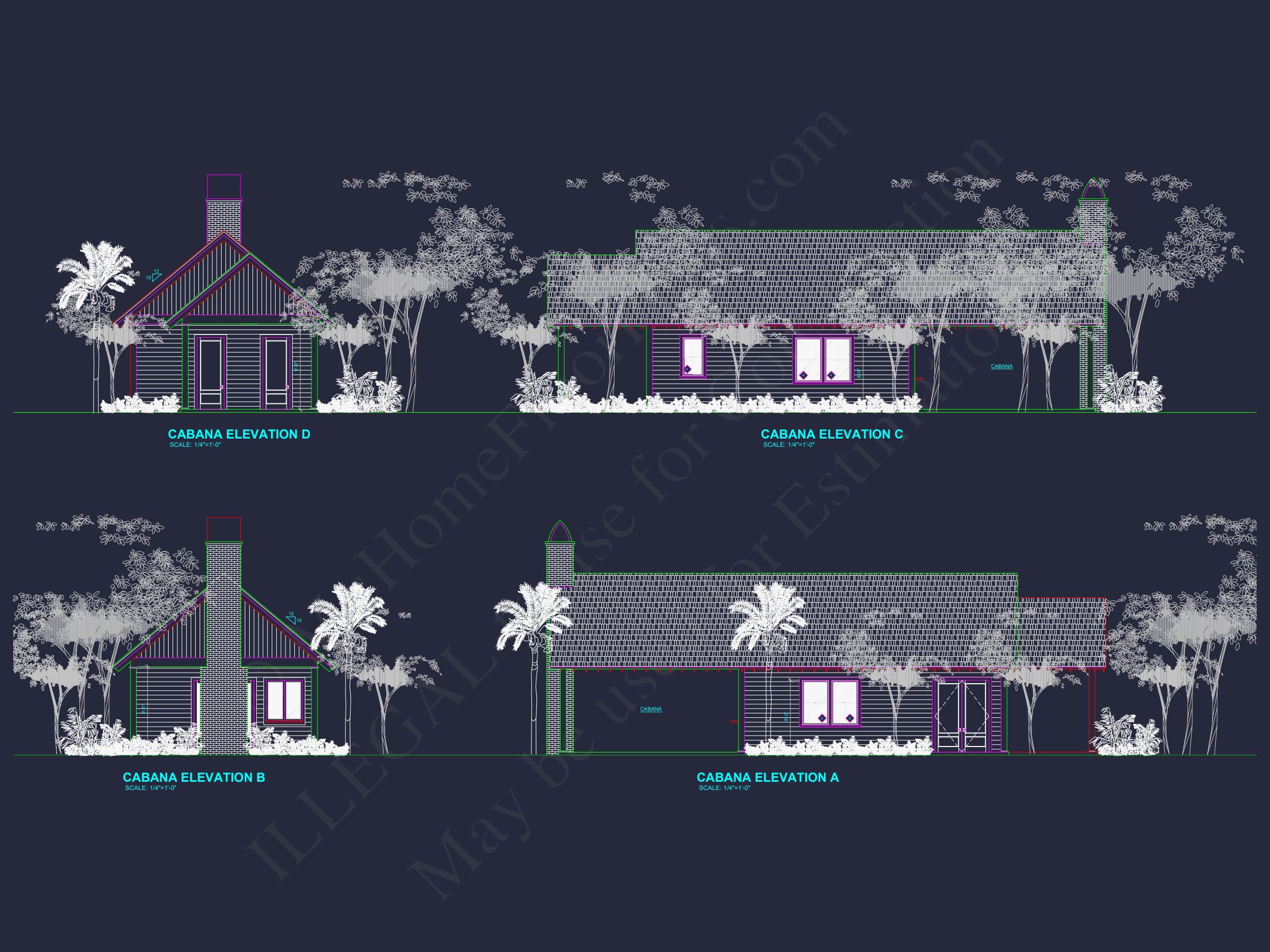 Elegant Southern house Plan with Detailed CAD Floor Designs