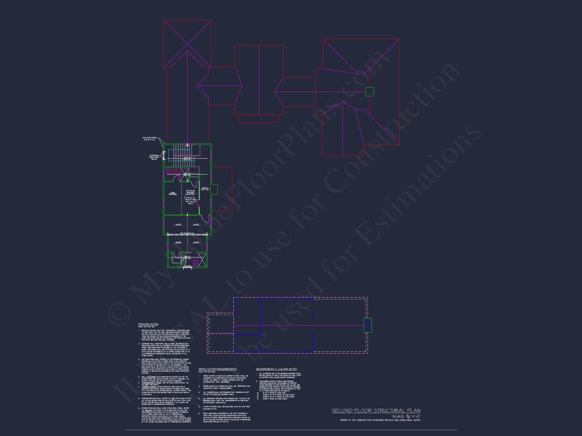 Elegant Southern house Plan with Detailed CAD Floor Designs