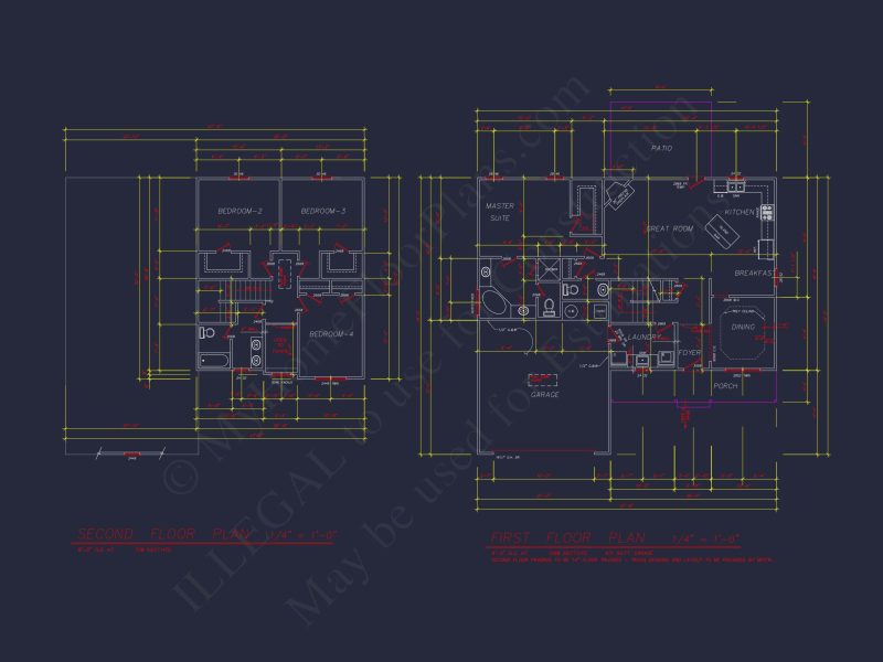 Elegant Two-Story house Plan with 4 Bedrooms & CAD Designs