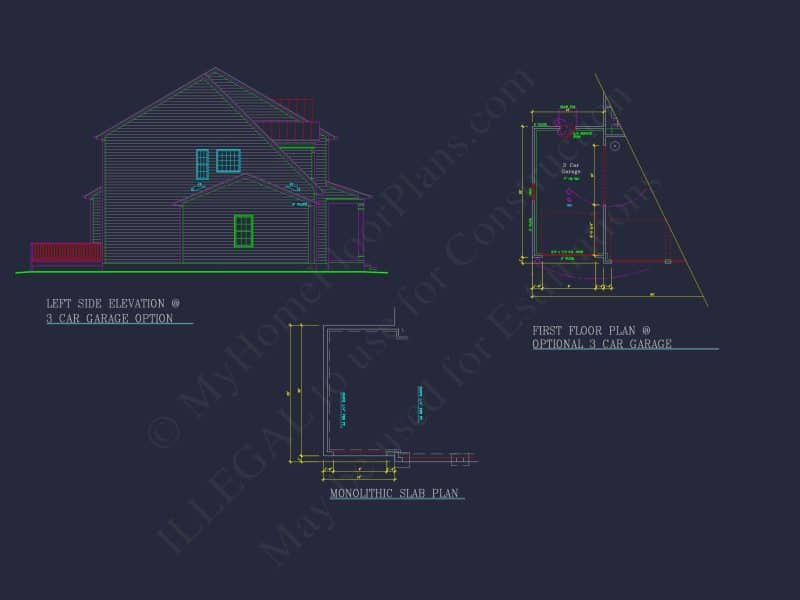 Elegant Two-Story house Plan with CAD Designs and Blueprints