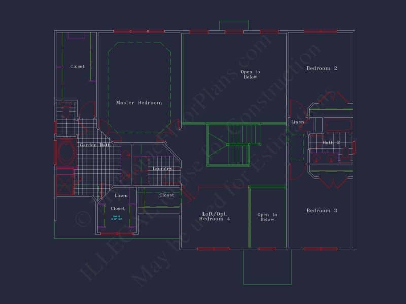 Elegant Two-Story house Plan with CAD Designs and Blueprints