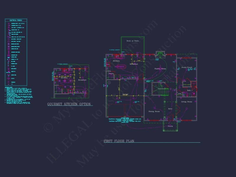 Elegant Two-Story house Plan with CAD Designs and Blueprints