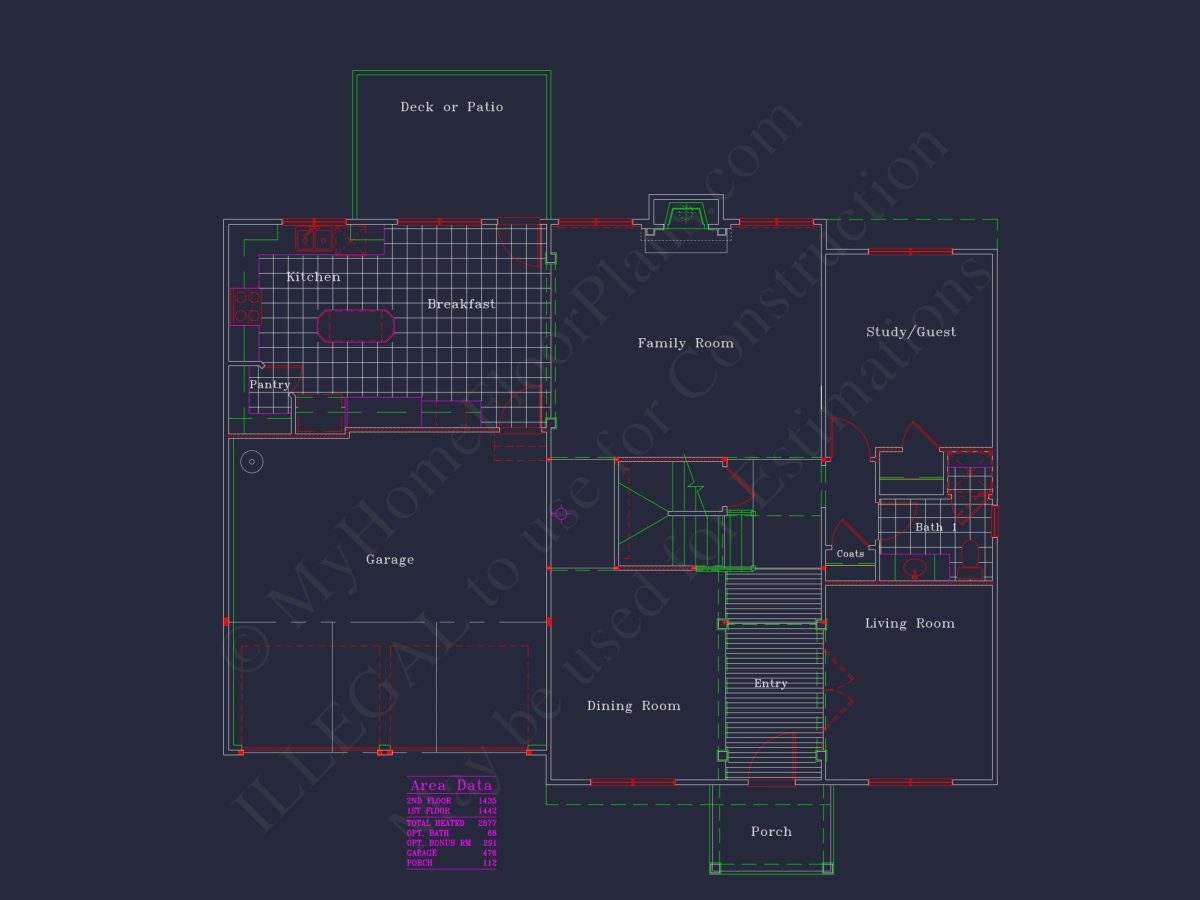 Elegant Two-Story house Plan with CAD Designs and Blueprints
