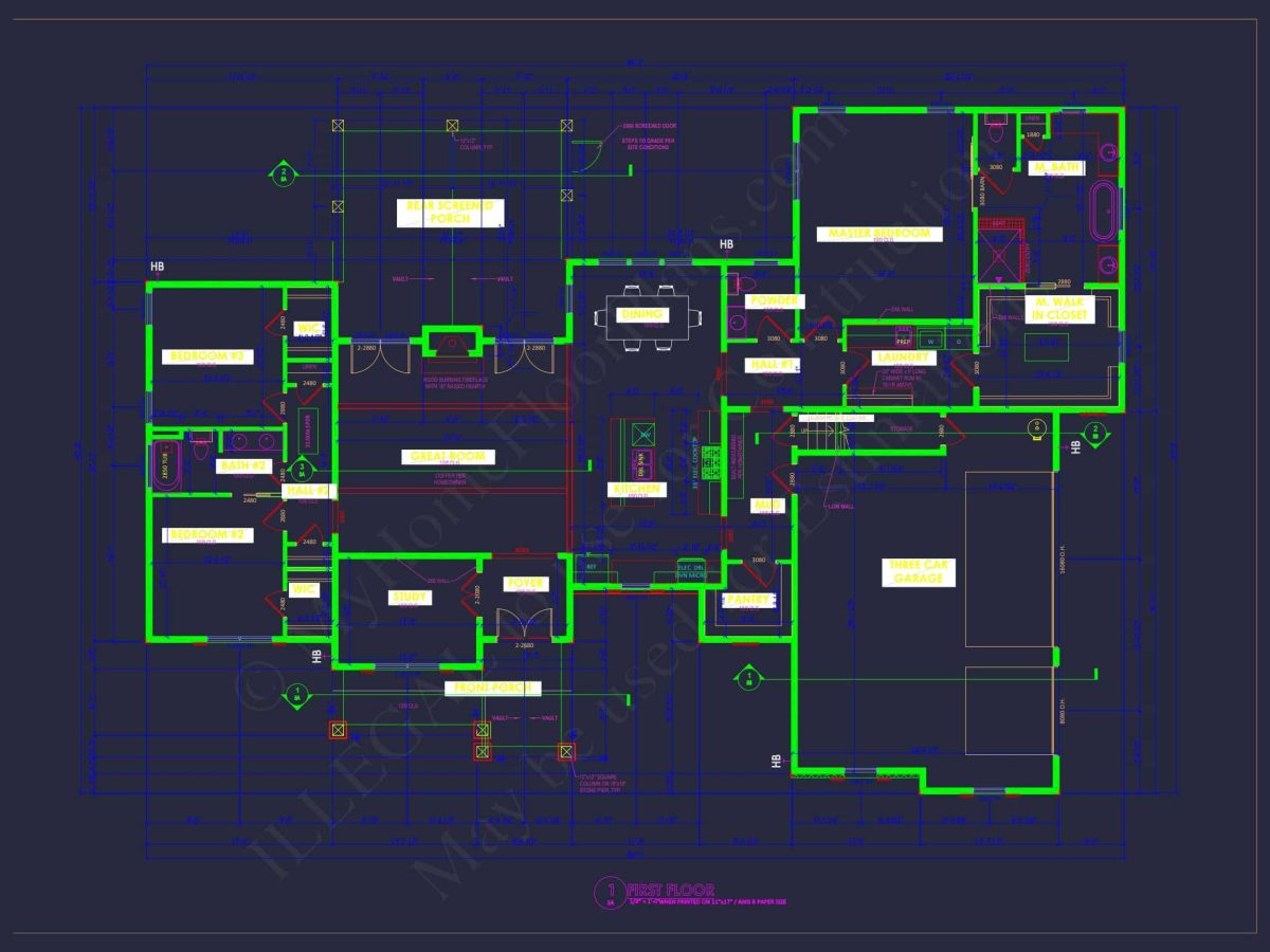 Expansive house Plan with Stunning CAD Blueprints and Features