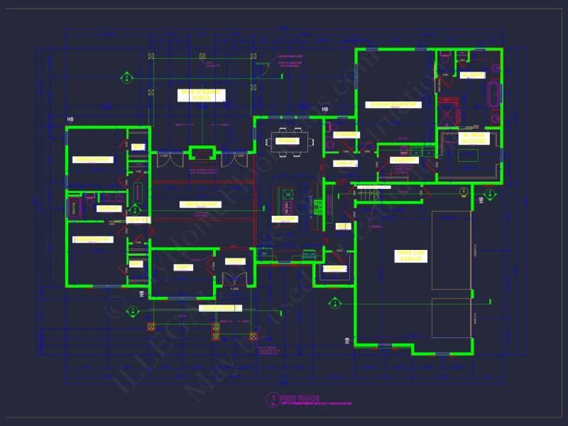 Expansive house Plan with Stunning CAD Blueprints and Features