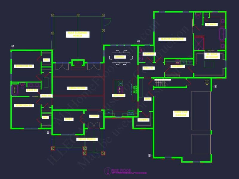 Expansive house Plan with Stunning CAD Blueprints and Features
