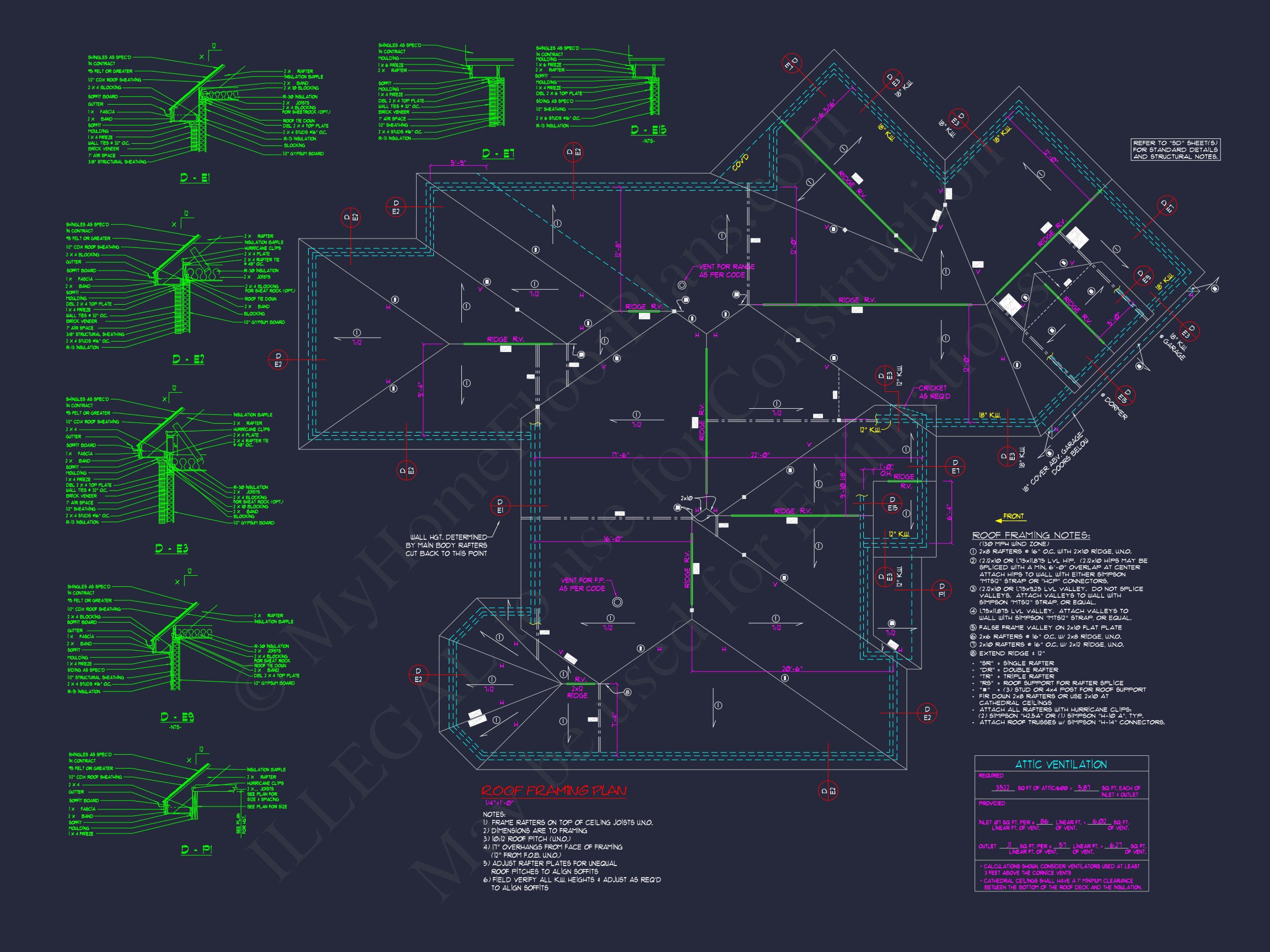 "Expansive house plan concept with detailed CAD blueprints and trendy interior design"