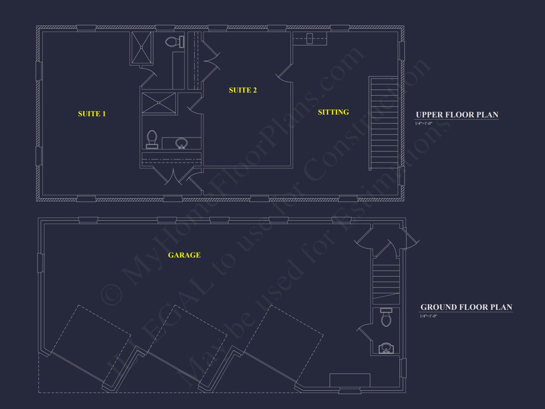 Garage with Living Space – house Plan Blueprint for Designers