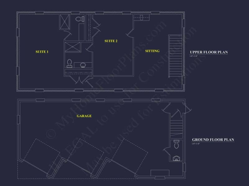 Garage with Living Space – house Plan Blueprint for Designers