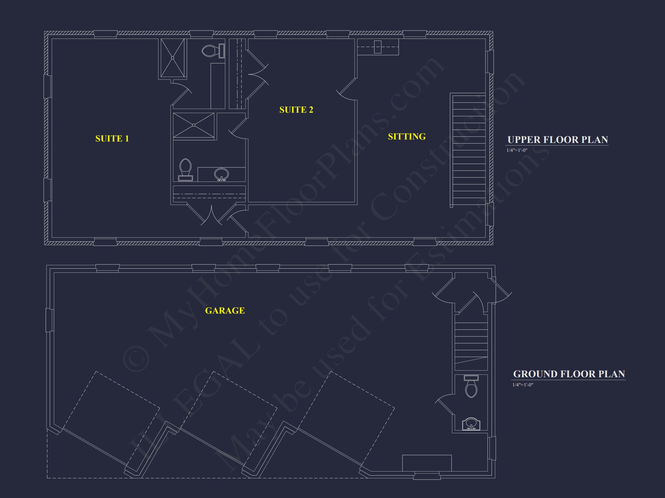 Garage with Living Space – house Plan Blueprint for Designers