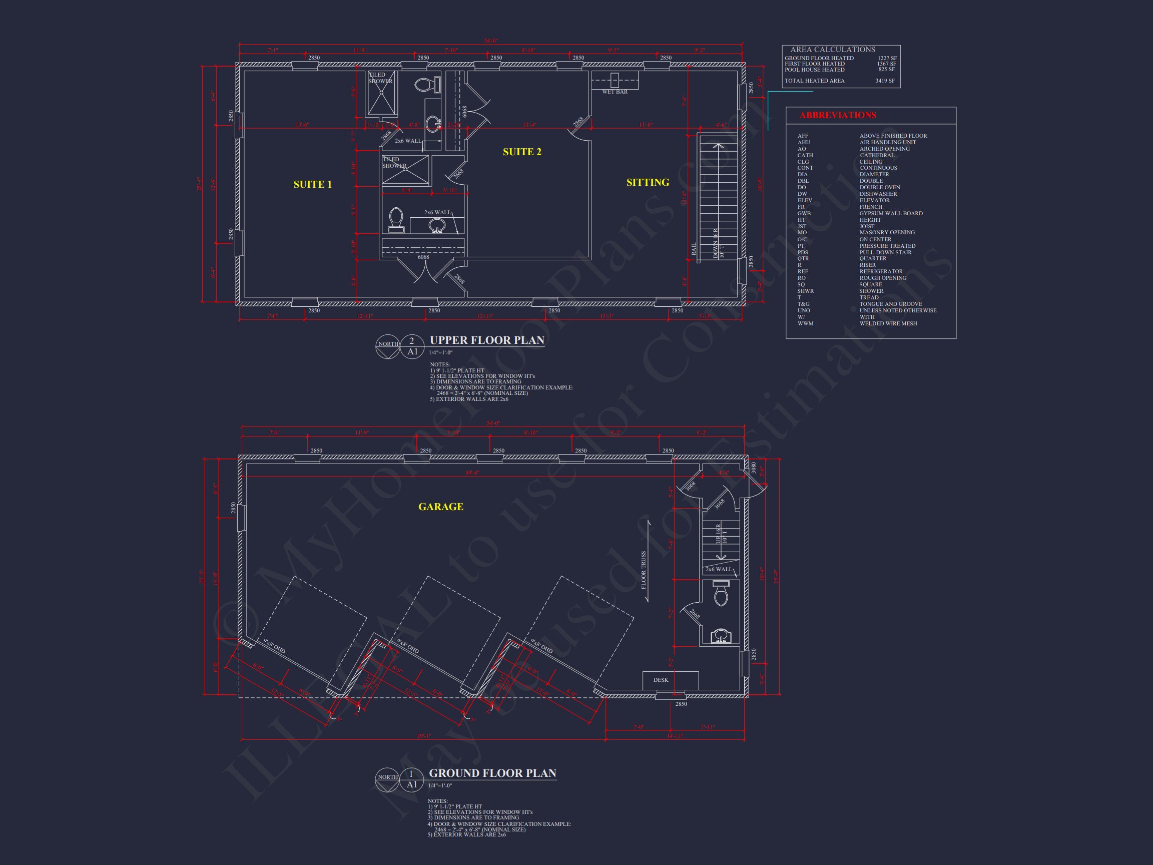 Garage with Living Space – house Plan Blueprint for Designers