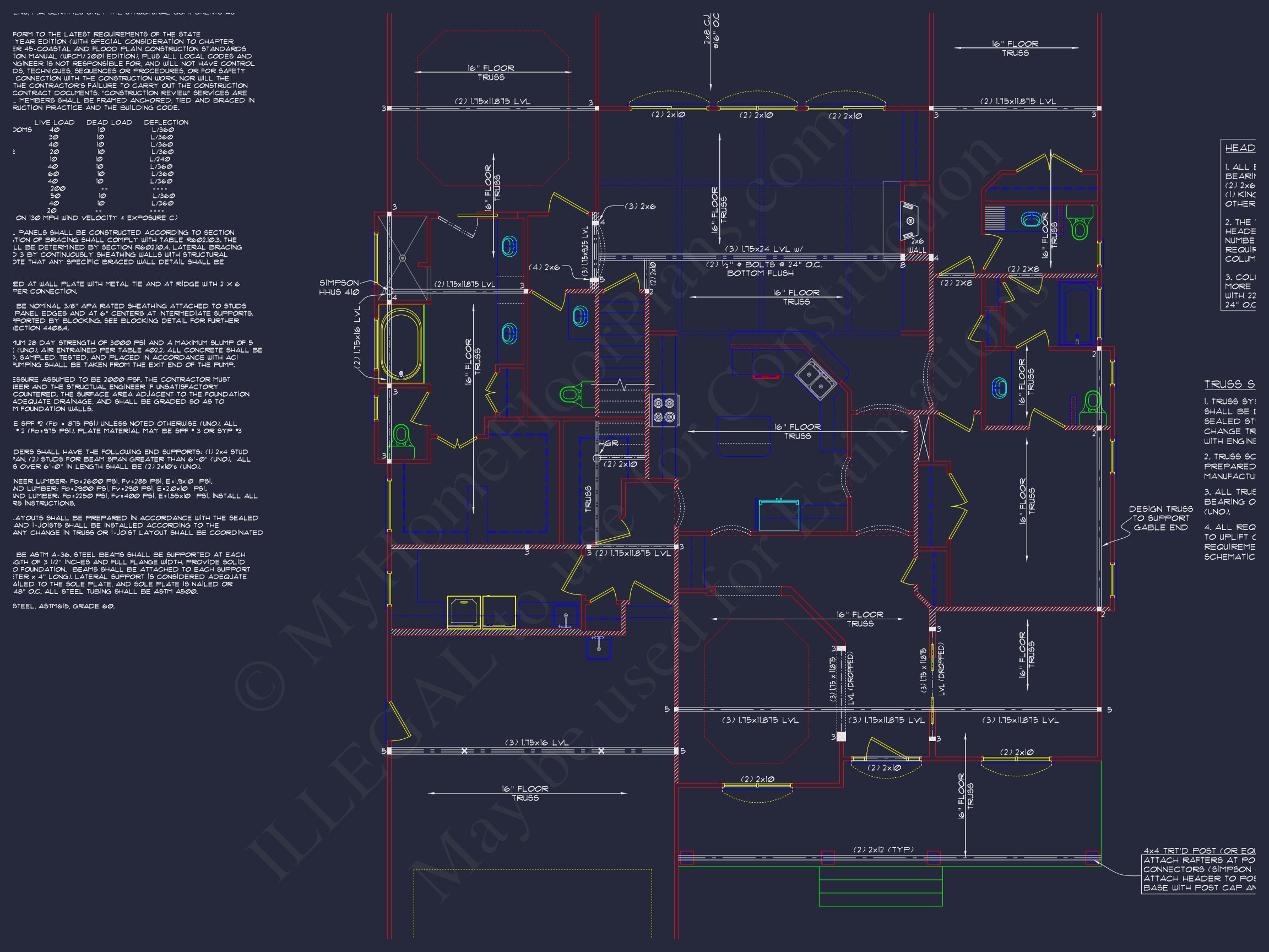 house Blueprint Plan with CAD Architecture Designs
