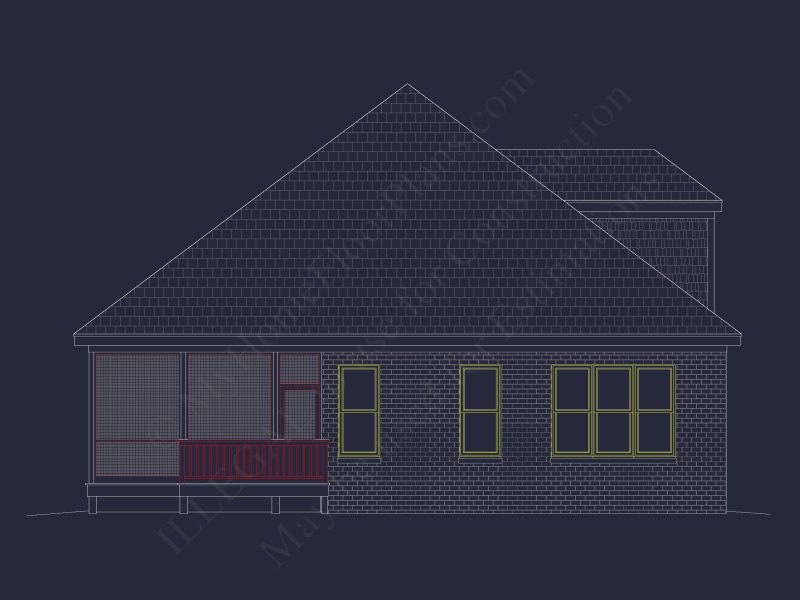 house Design Plan: 4-Bedroom Traditional Blueprint with CAD
