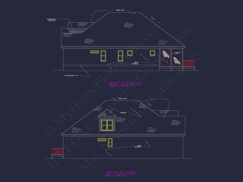 house Design Plan: 4-Bedroom Traditional Blueprint with CAD