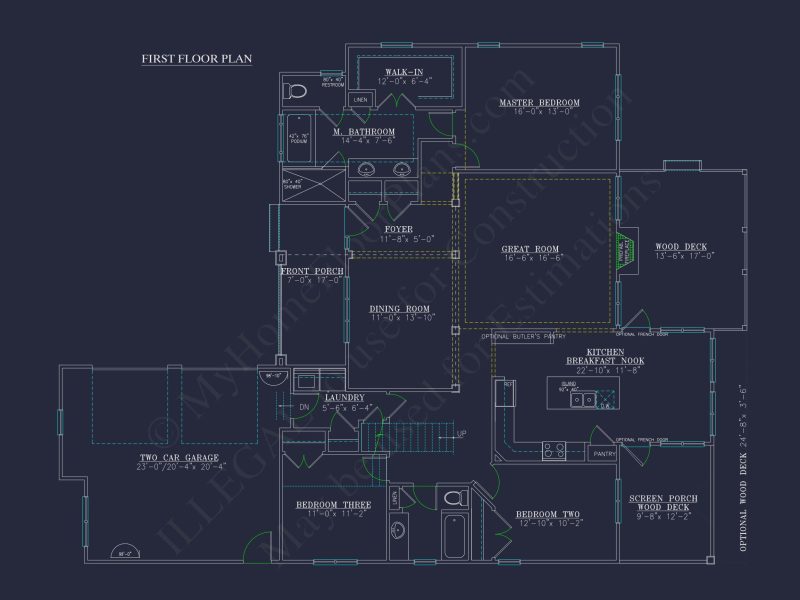 house Floor Plan Blueprint Designs: Classic 4-Bedroom Layout