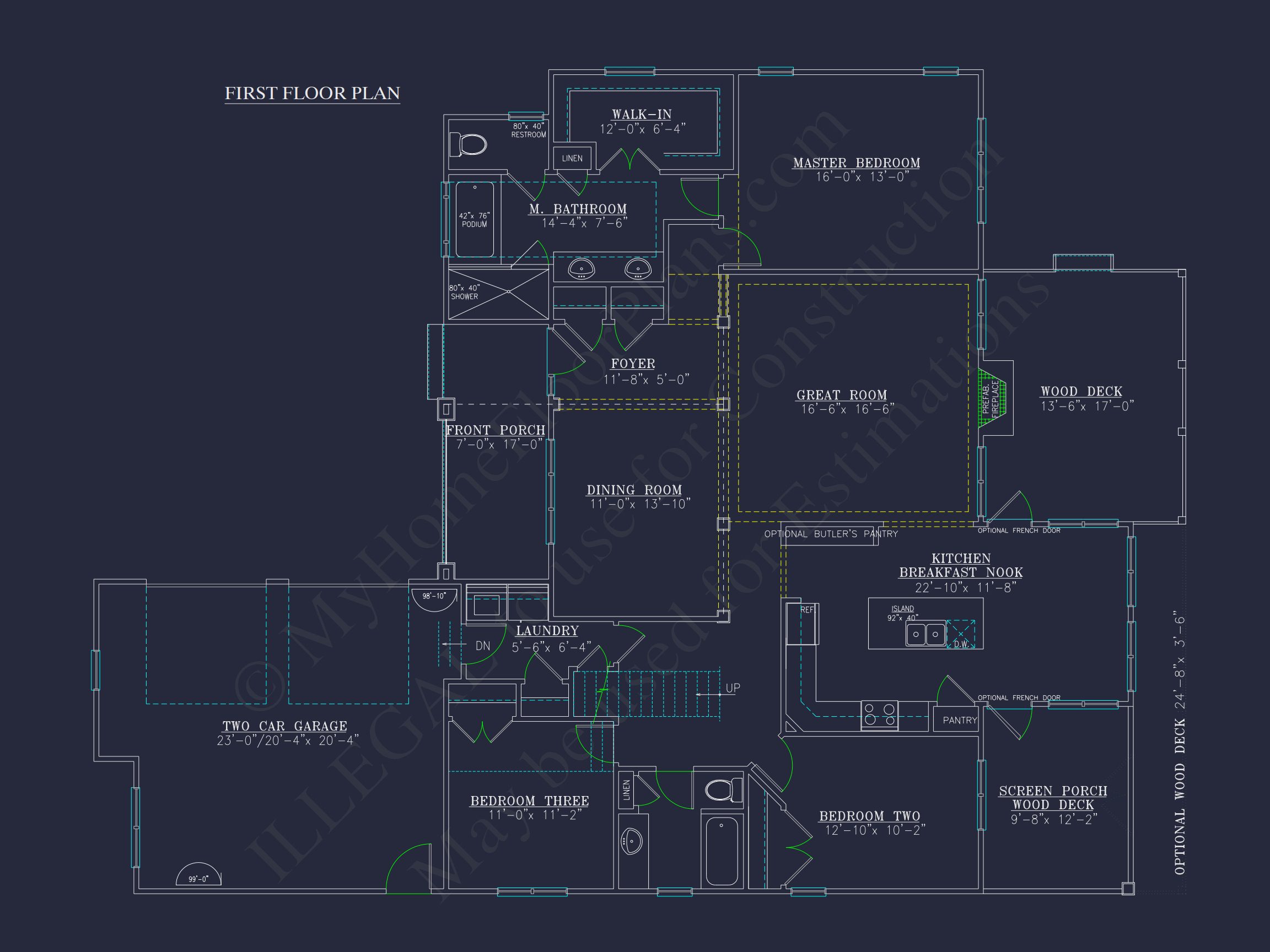 house Floor Plan Blueprint Designs: Classic 4-Bedroom Layout
