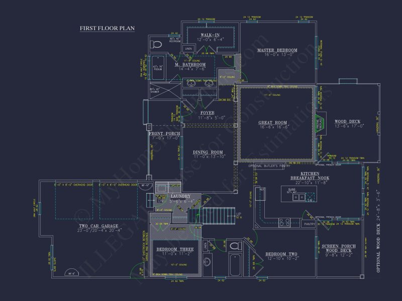 house Floor Plan Blueprint Designs: Classic 4-Bedroom Layout