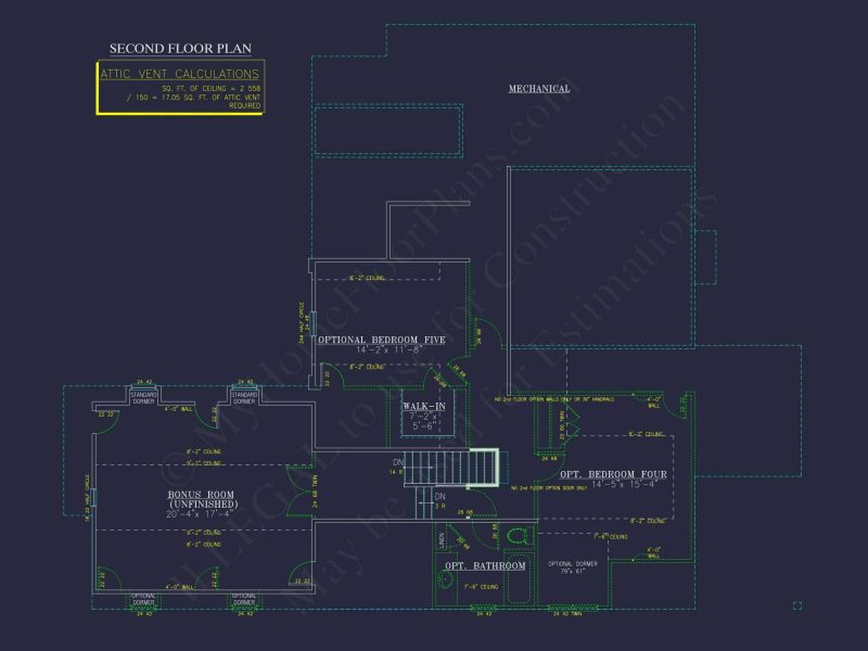 house Floor Plan Blueprint Designs: Classic 4-Bedroom Layout