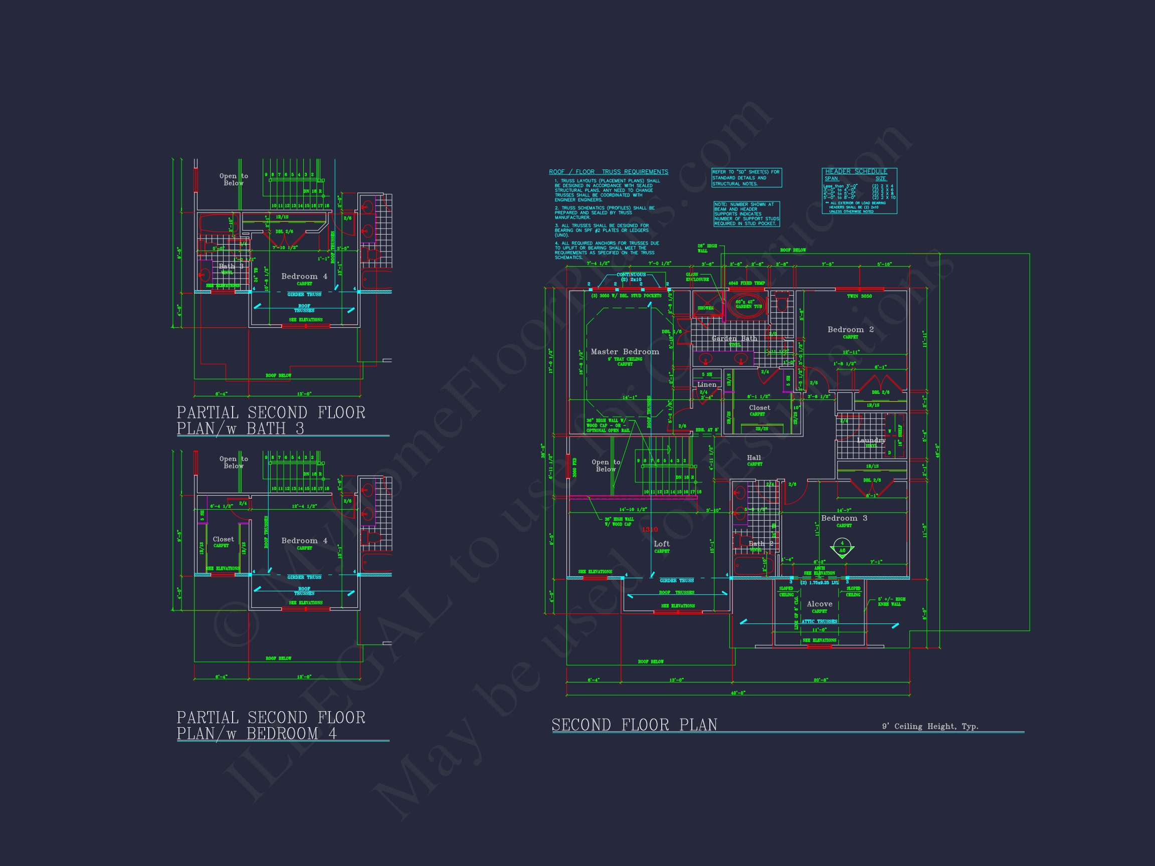 house Plan Blueprint: Spacious 4-Bed,2-Story Design with 3 Garages