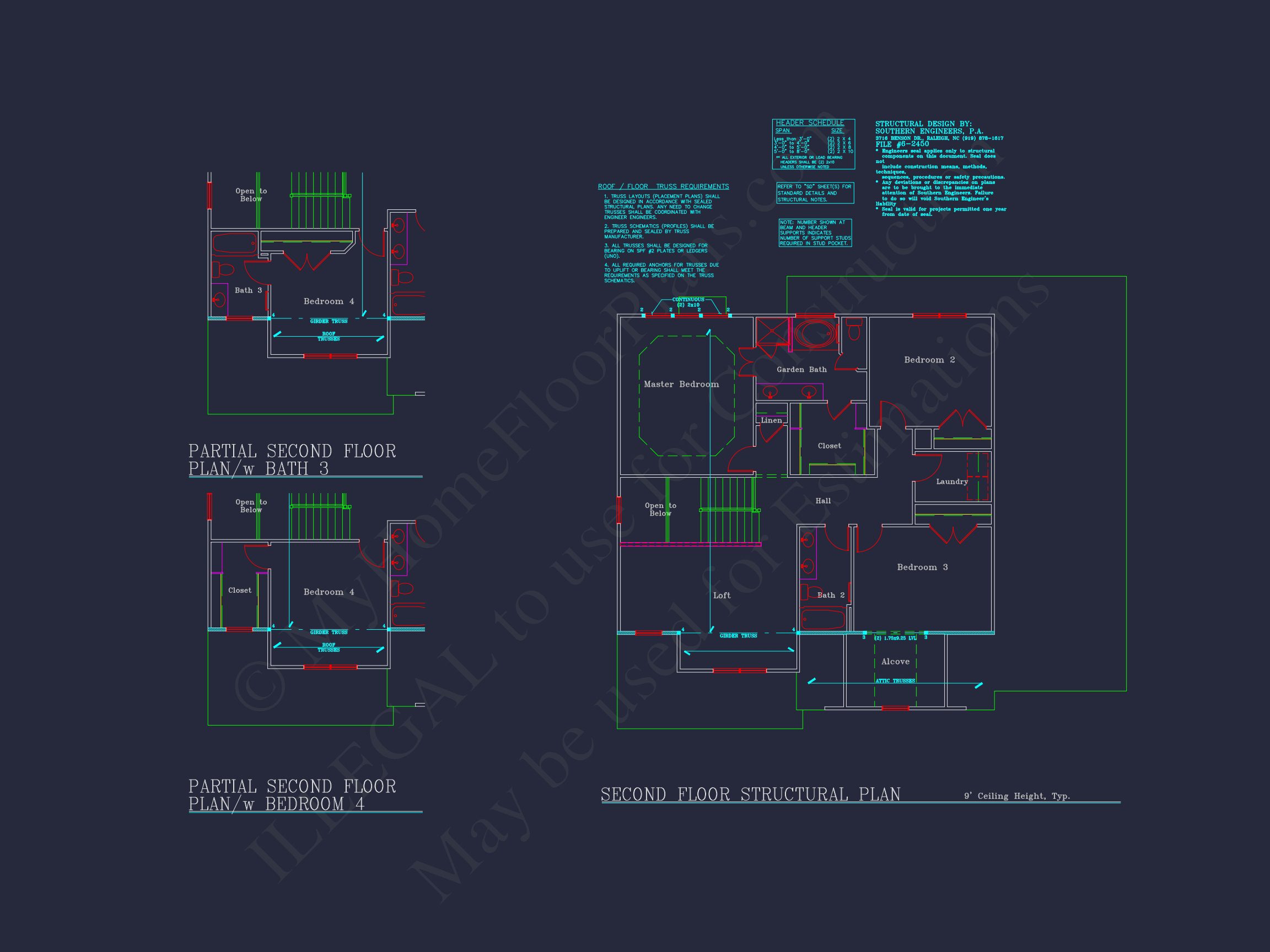 house Plan Blueprint: Spacious 4-Bed,2-Story Design with 3 Garages