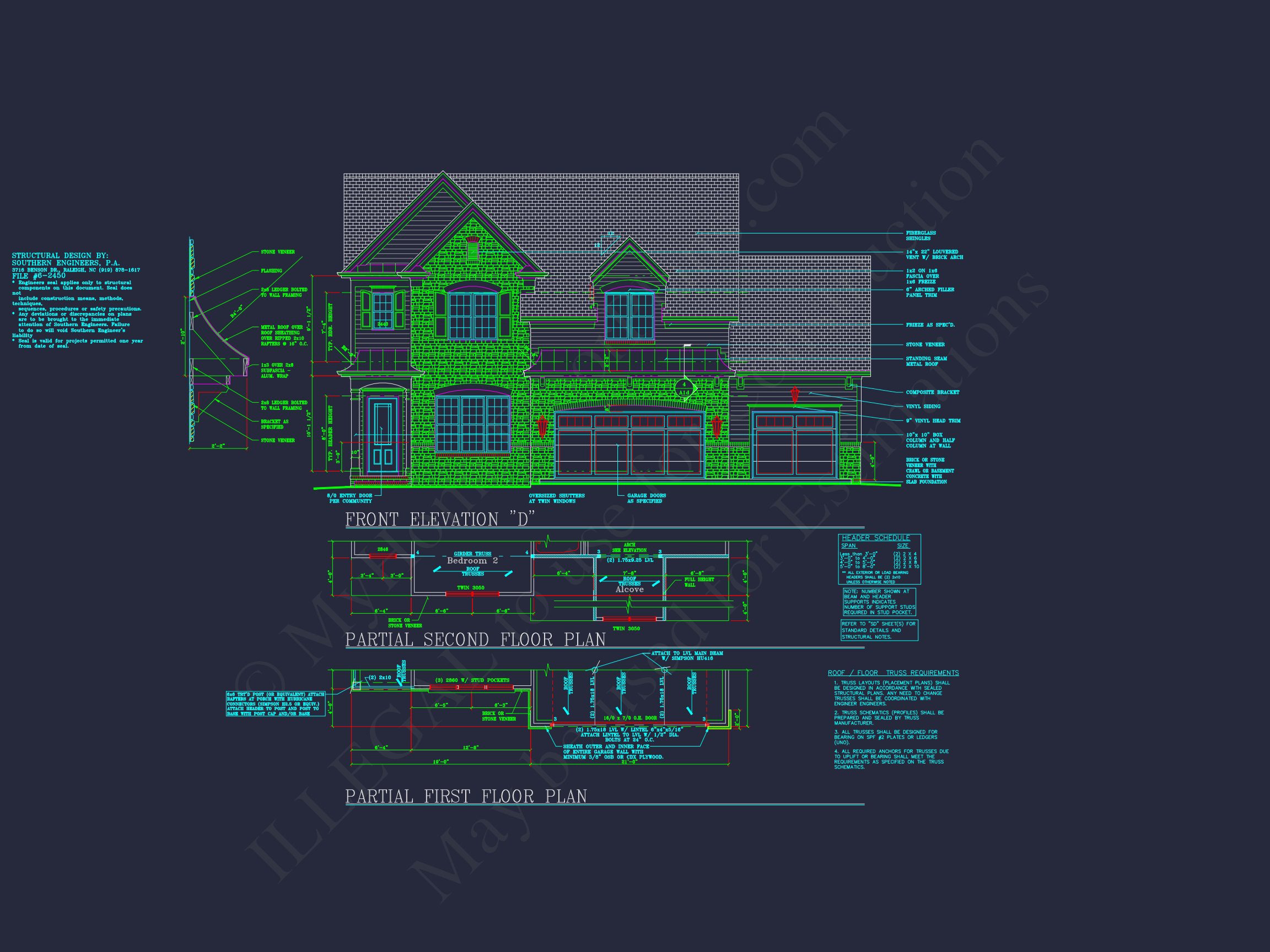 house Plan Blueprint: Spacious 4-Bed,2-Story Design with 3 Garages