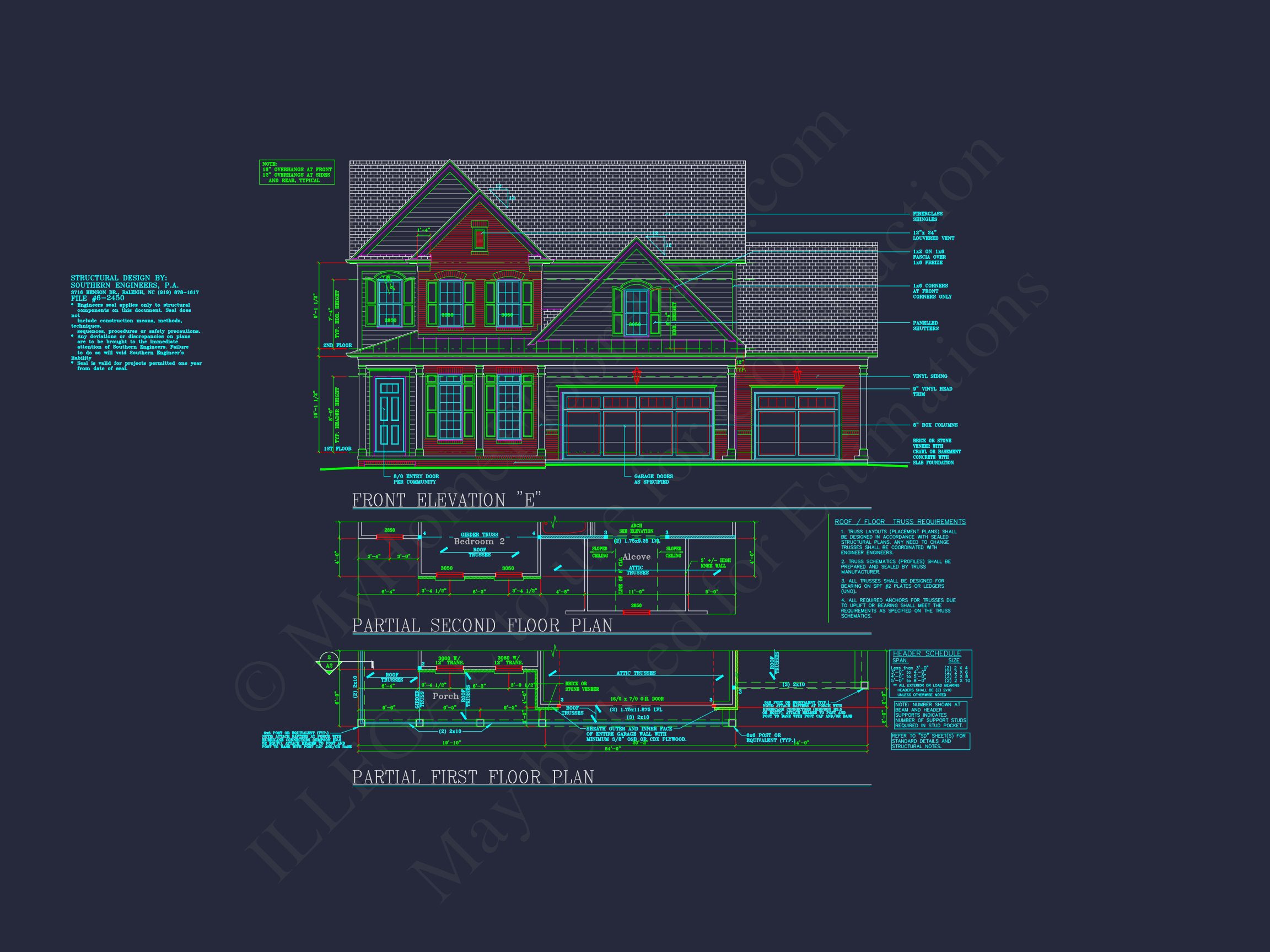 house Plan Blueprint: Spacious 4-Bed,2-Story Design with 3 Garages