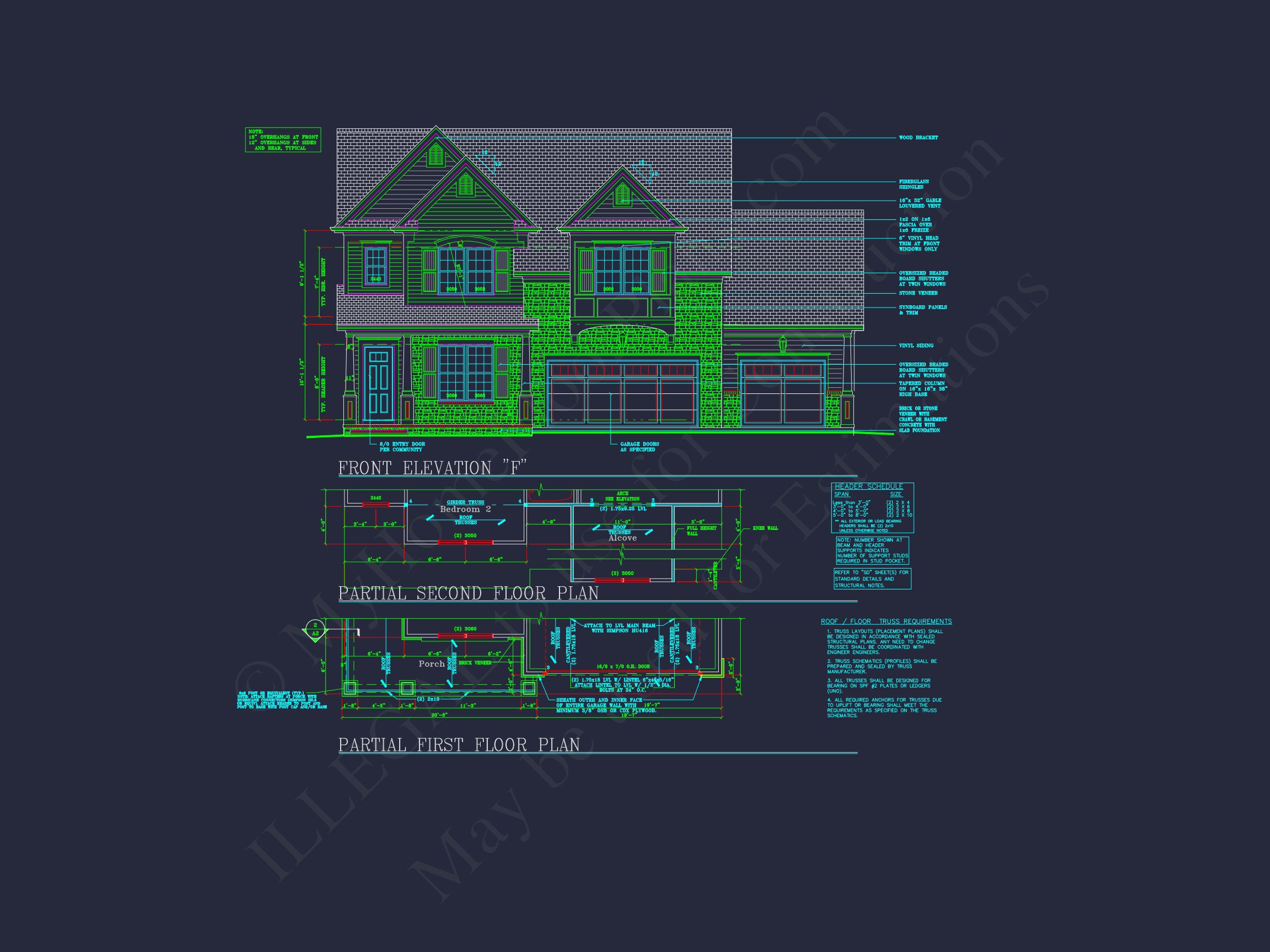 house Plan Blueprint: Spacious 4-Bed,2-Story Design with 3 Garages