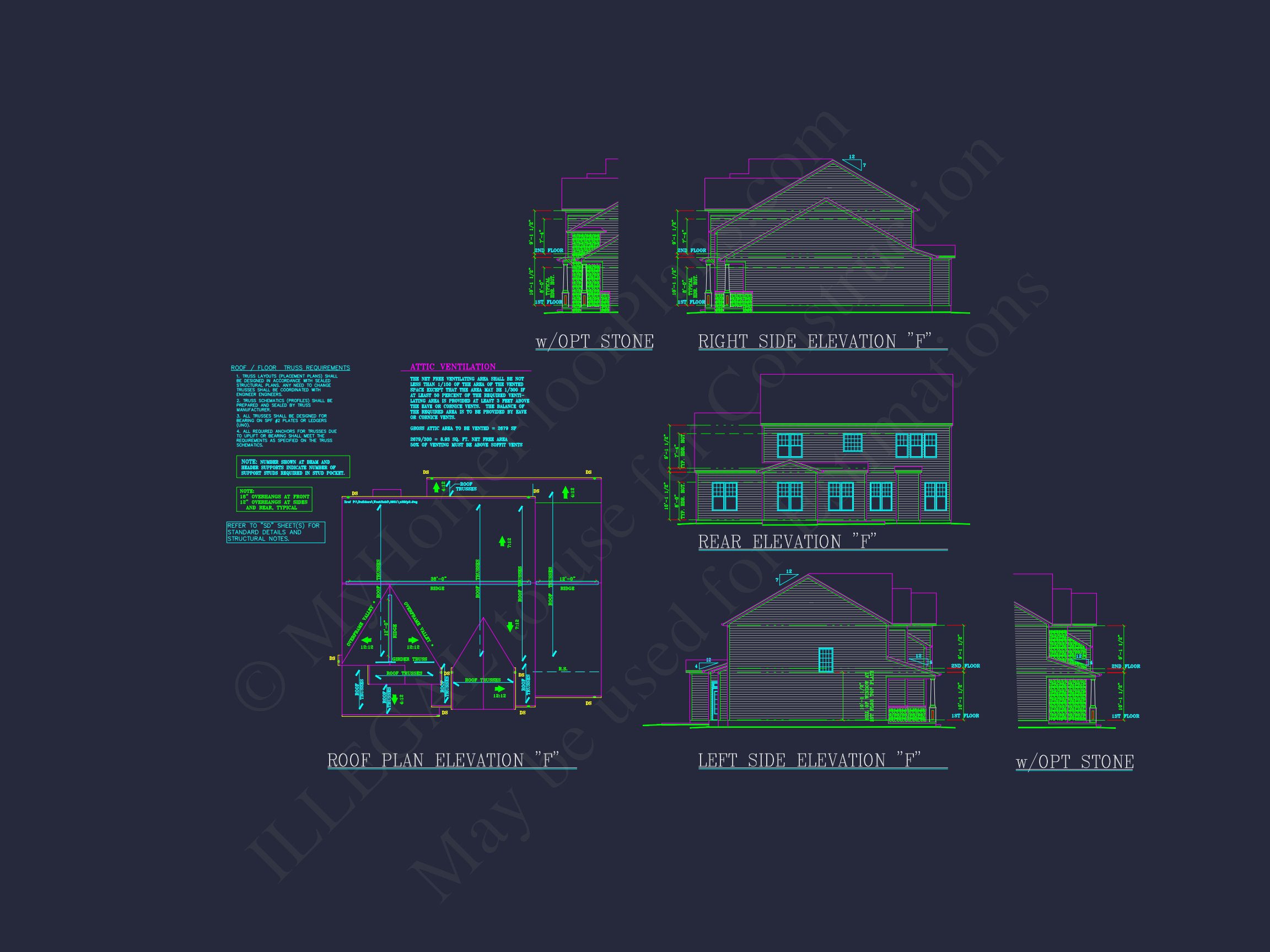 house Plan Blueprint: Spacious 4-Bed,2-Story Design with 3 Garages