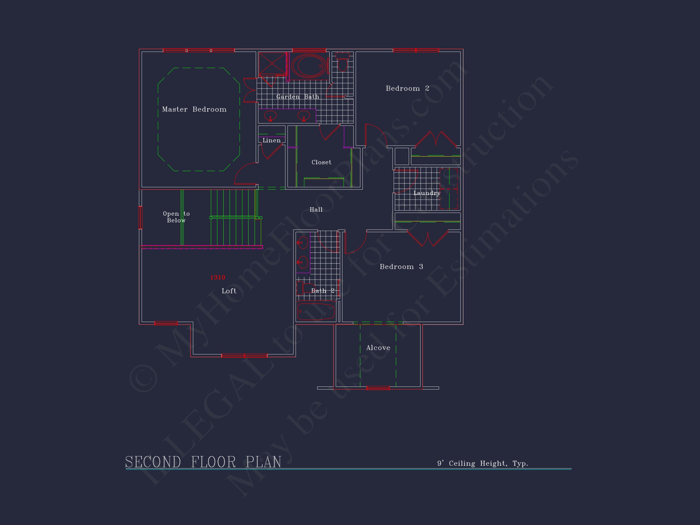 house Plan Blueprint: Spacious 4-Bed,2-Story Design with 3 Garages