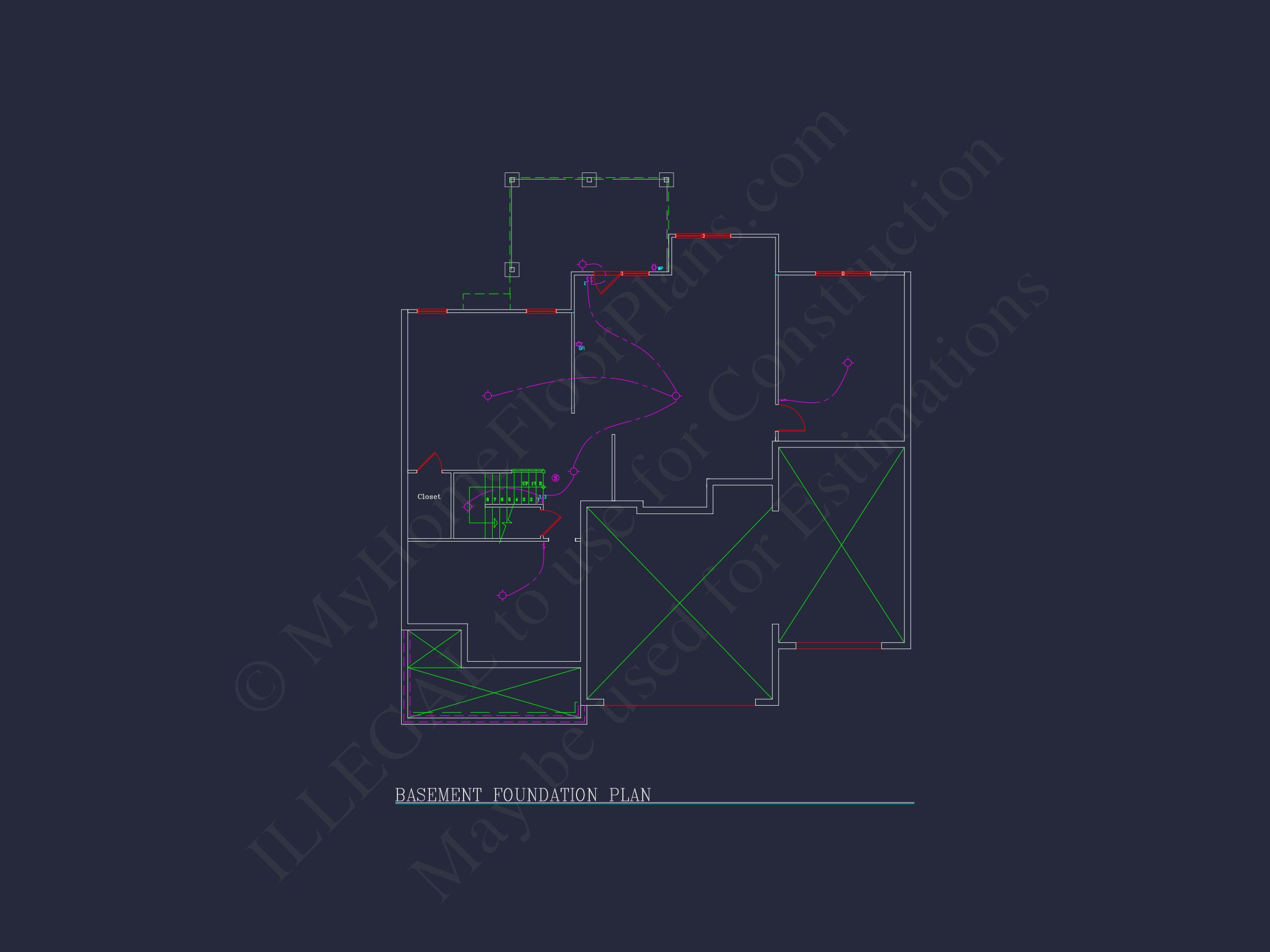 house Plan Blueprint: Spacious 4-Bed,2-Story Design with 3 Garages
