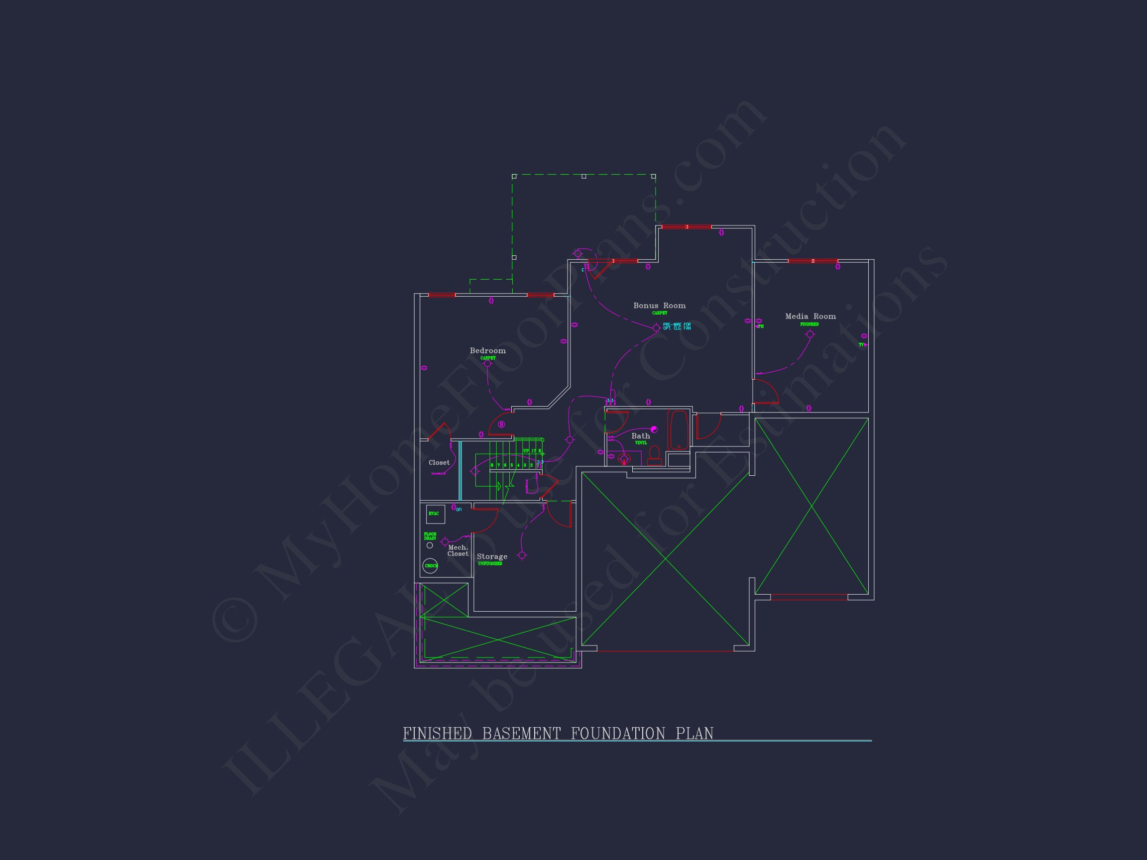 house Plan Blueprint: Spacious 4-Bed,2-Story Design with 3 Garages