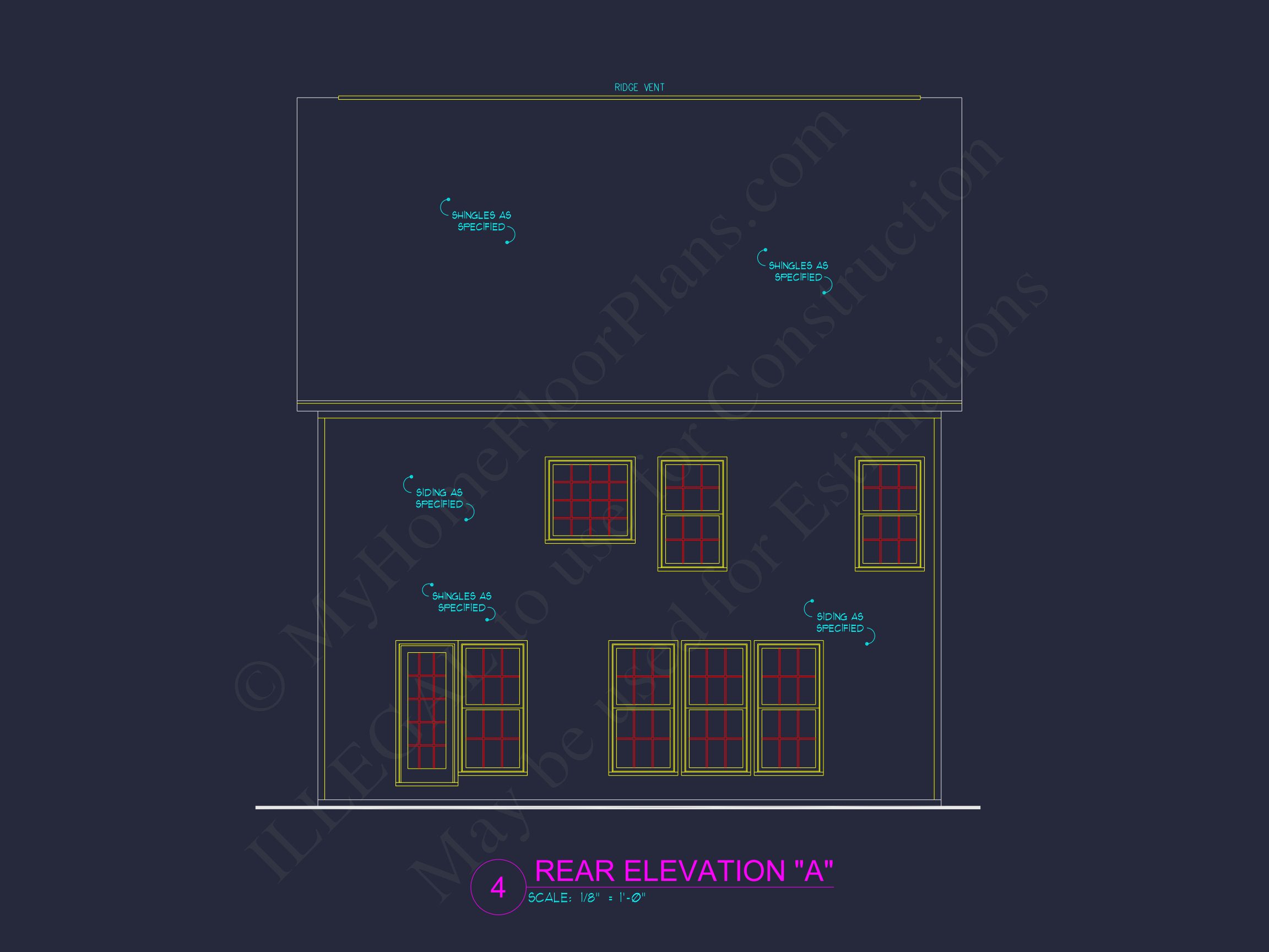 house Plan Blueprint with 2 Floors,3 Beds,and Garage