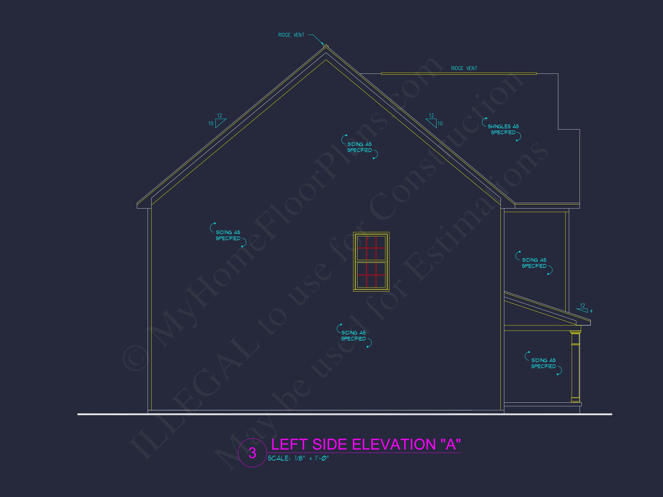 house Plan Blueprint with 2 Floors,3 Beds,and Garage