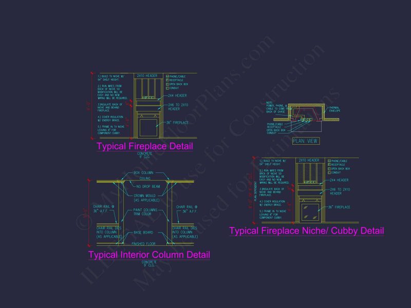 house Plan Blueprint with 2 Floors, 3 Beds, and Garage