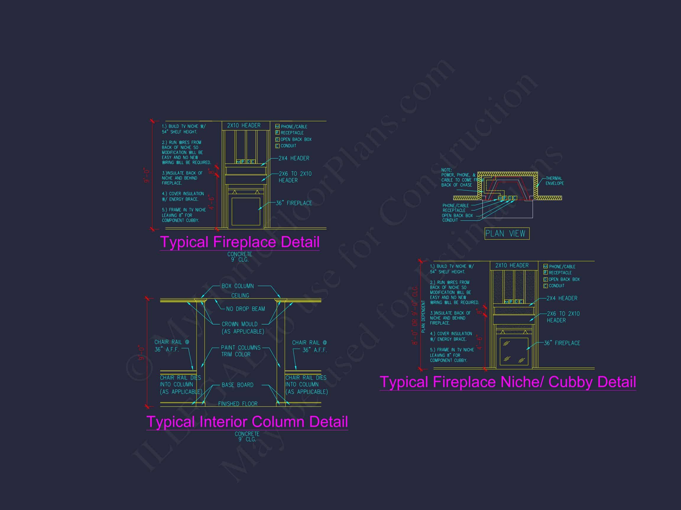 house Plan Blueprint with 2 Floors,3 Beds,and Garage