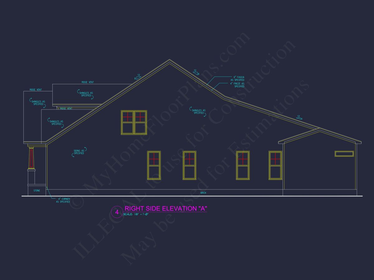 house Plan for Modern Craftsman Design and CAD Blueprint
