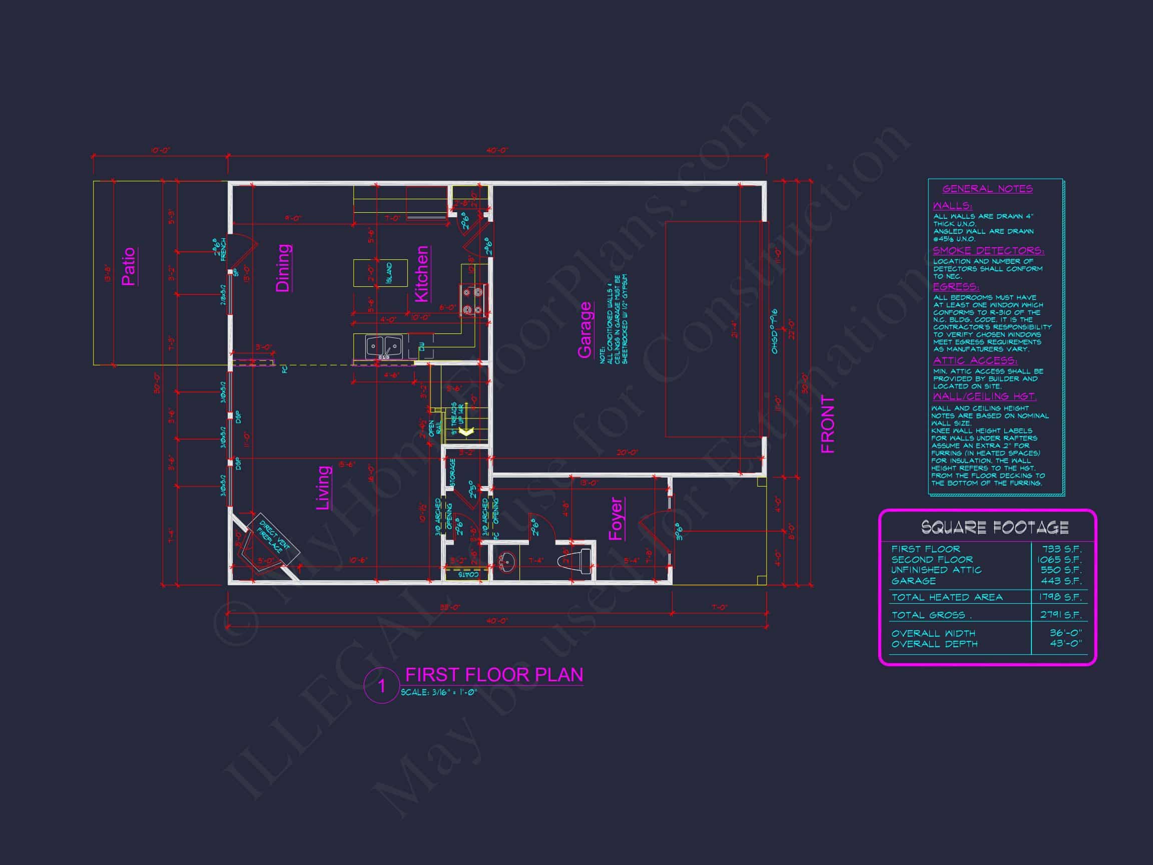 house Plan with 2 Floors,3 Bedrooms & Bonus Room Designs