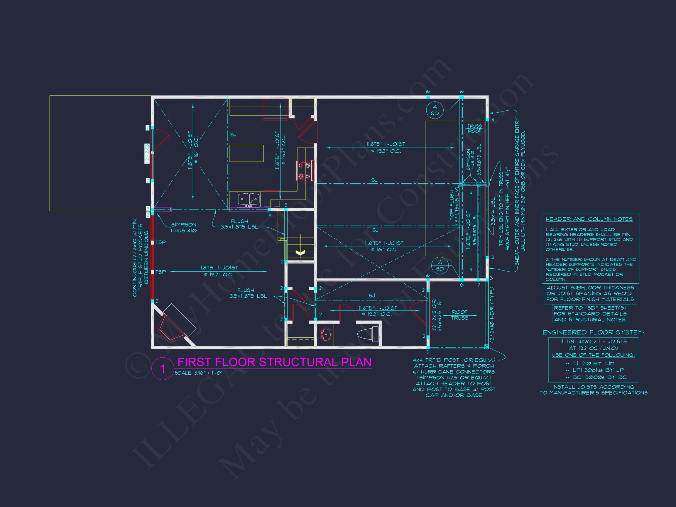 house Plan with 2 Floors,3 Bedrooms & Bonus Room Designs