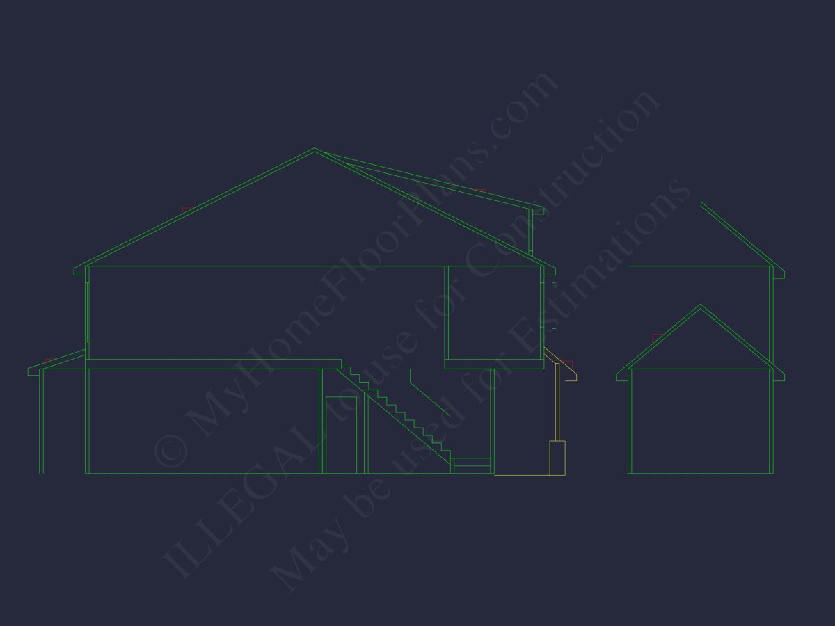 house Plan with 2-Story CAD Designs, 3 Bedrooms & Garage