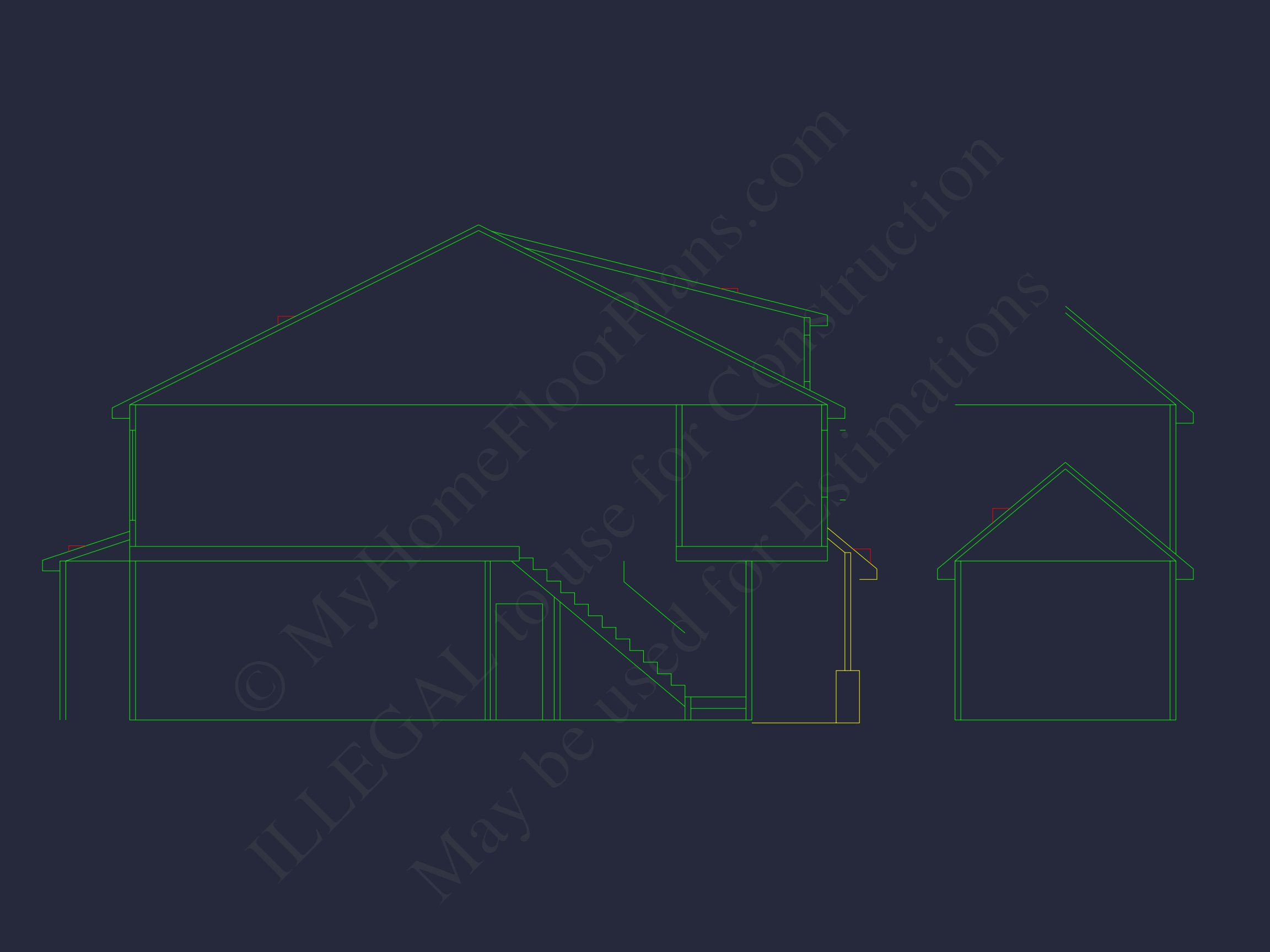 house Plan with 2-Story CAD Designs,3 Bedrooms & Garage