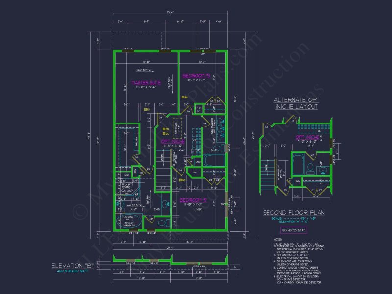 house Plan with 2-Story CAD Designs, 3 Bedrooms & Garage