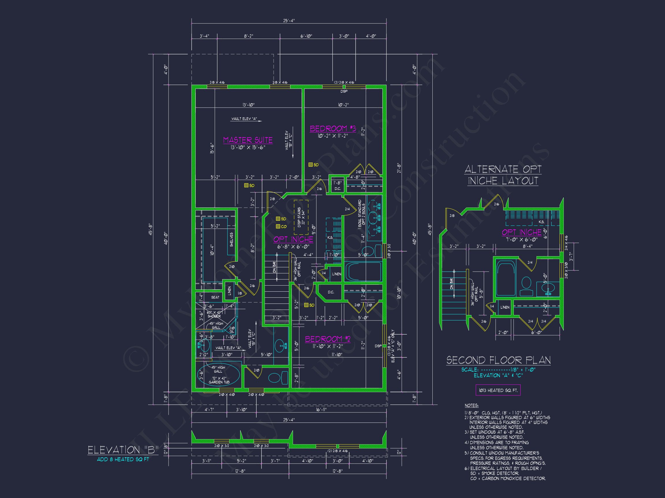 house Plan with 2-Story CAD Designs,3 Bedrooms & Garage