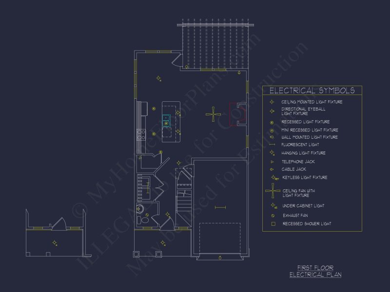 house Plan with 2-Story CAD Designs, 3 Bedrooms & Garage