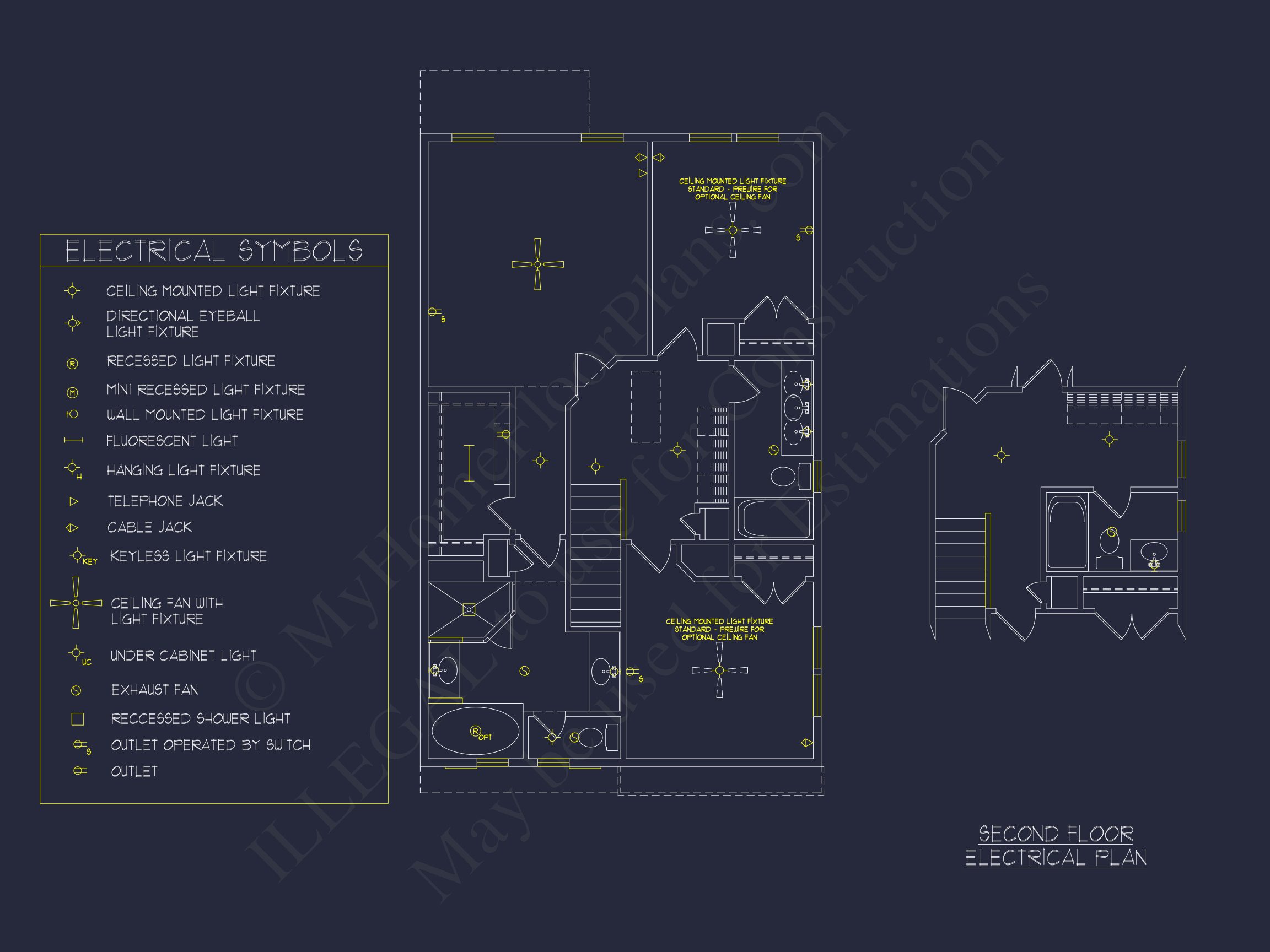 house Plan with 2-Story CAD Designs,3 Bedrooms & Garage