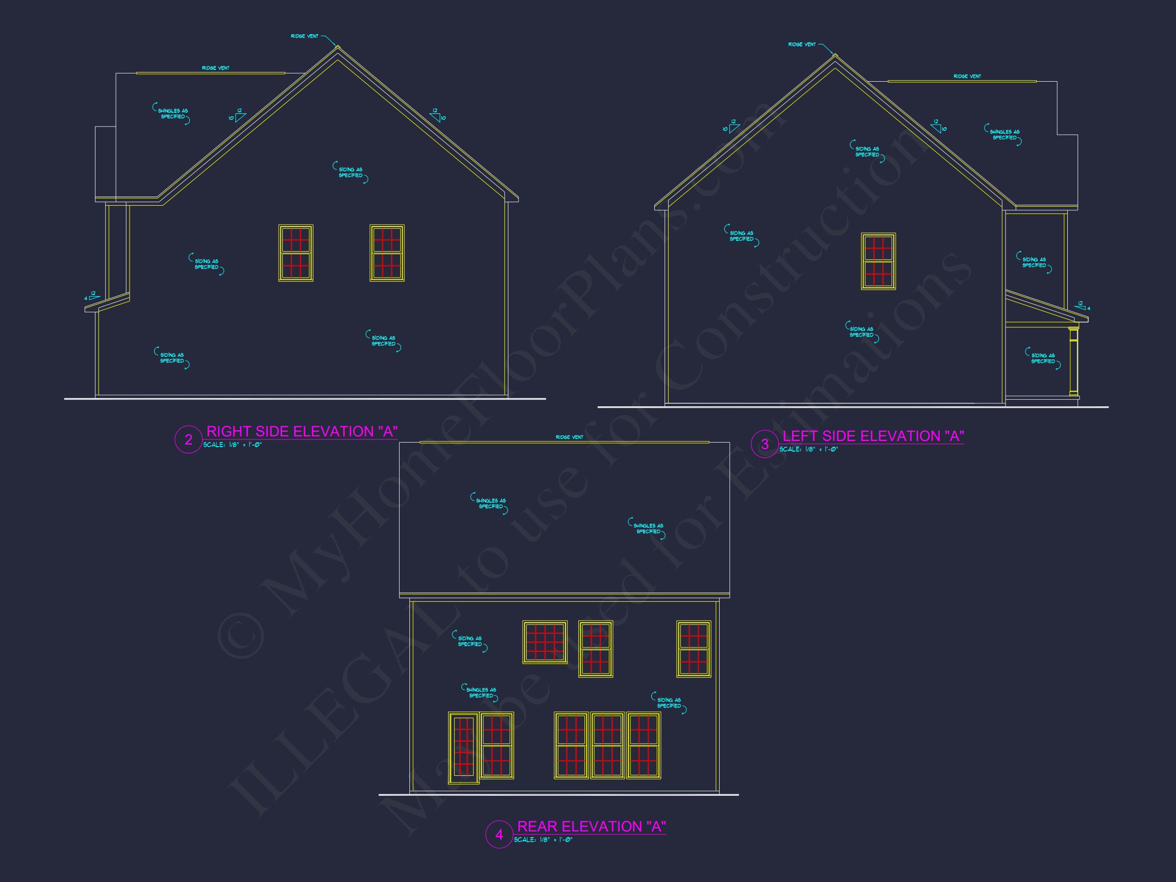 house Plan with 2 Floors,3 Bedrooms & Bonus Room Designs