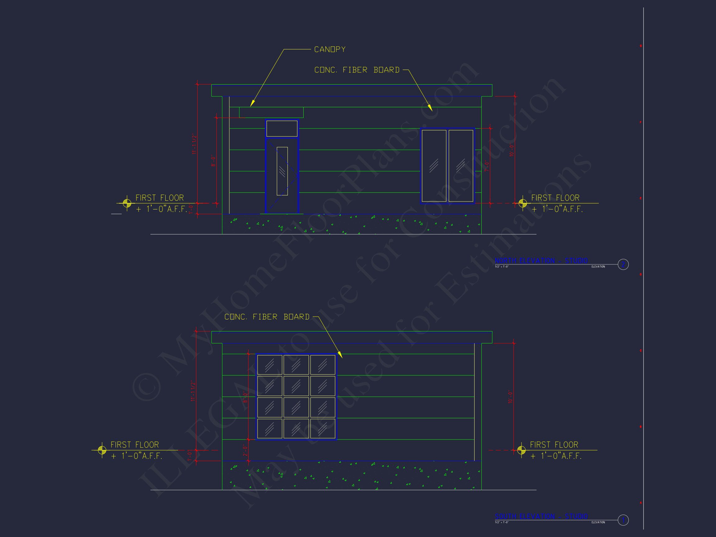 Modern 2-Story house Plan with CAD Blueprint Designs