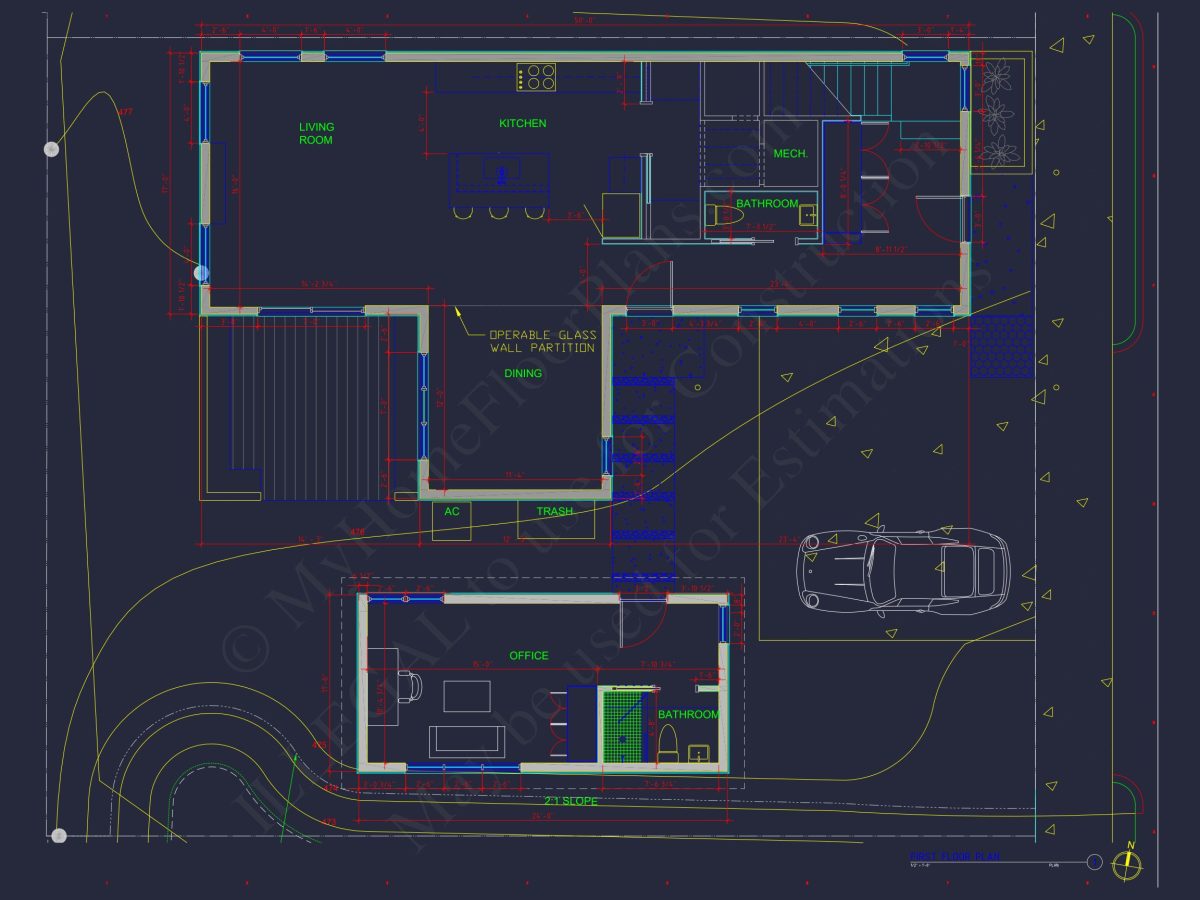 Modern 2-Story house Plan with CAD Blueprint Designs