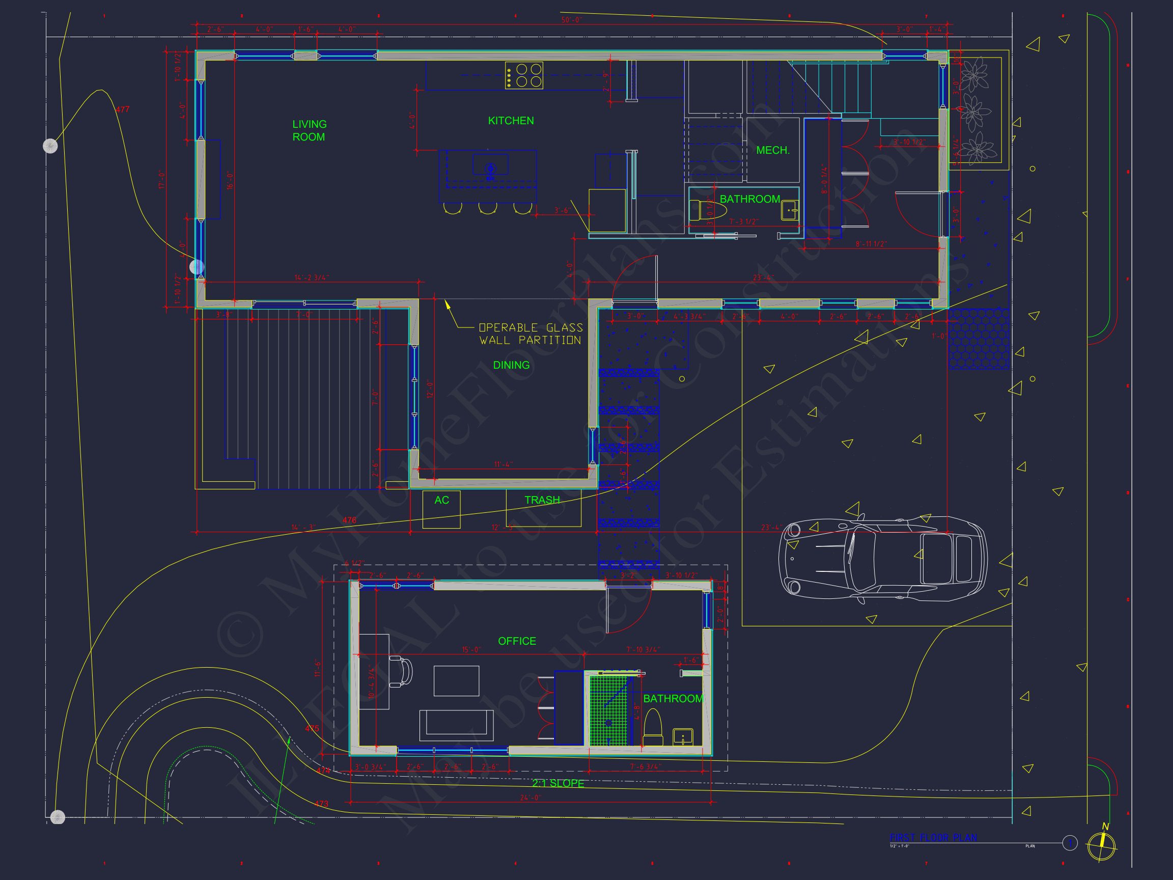 Modern 2-Story house Plan with CAD Blueprint Designs